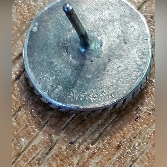 VINTAGE ZUNI Native American Sterling Silver Sun Multi Stone Inlay Earring Studs - Picture 7 of 7